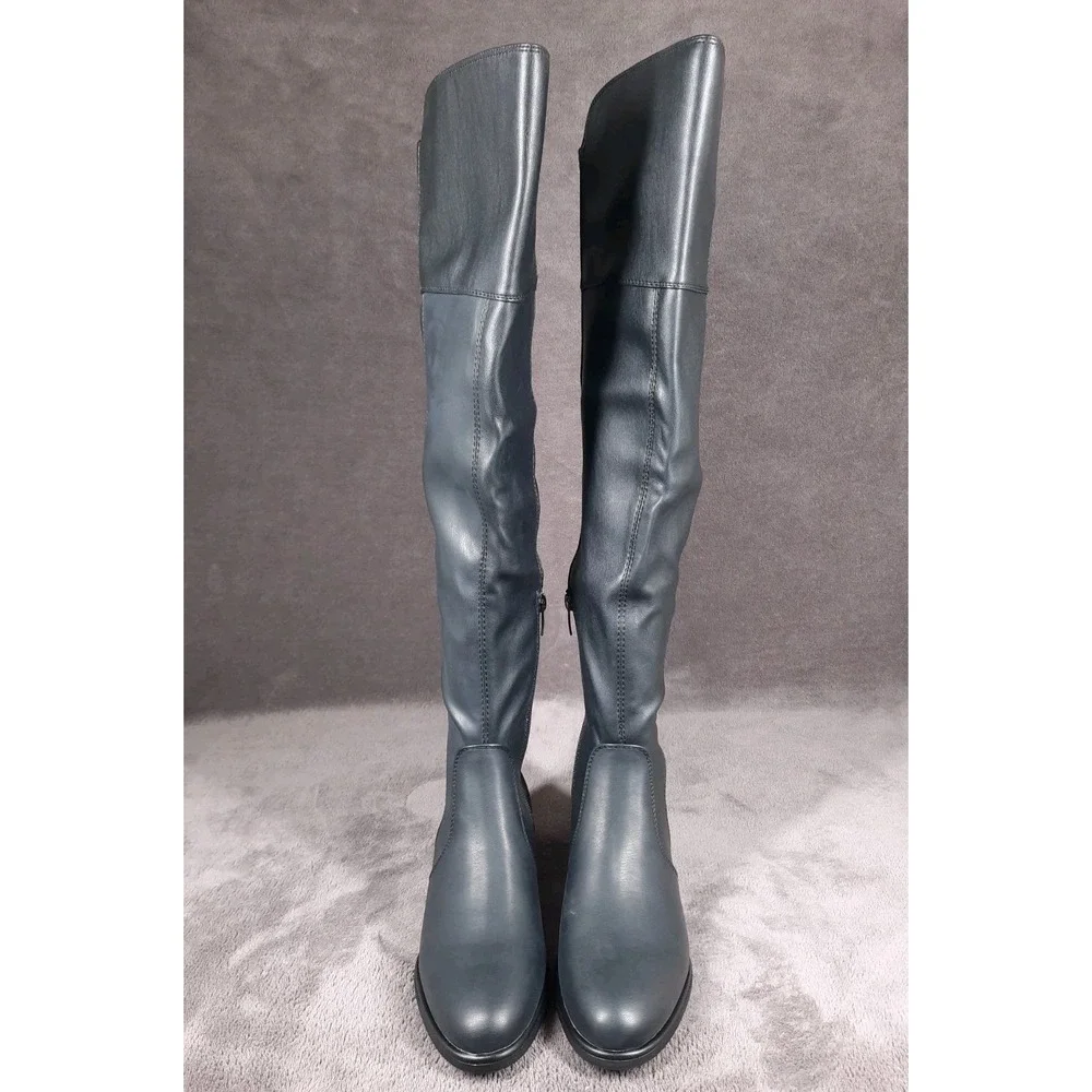 Marc Fisher Women's Terrea Almond Toe Over-The-Knee‎ Boots  Black - 5.5M
